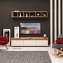Hanah Home Liçi Mueble de TV y Estantería de Pared Roble y Blanco